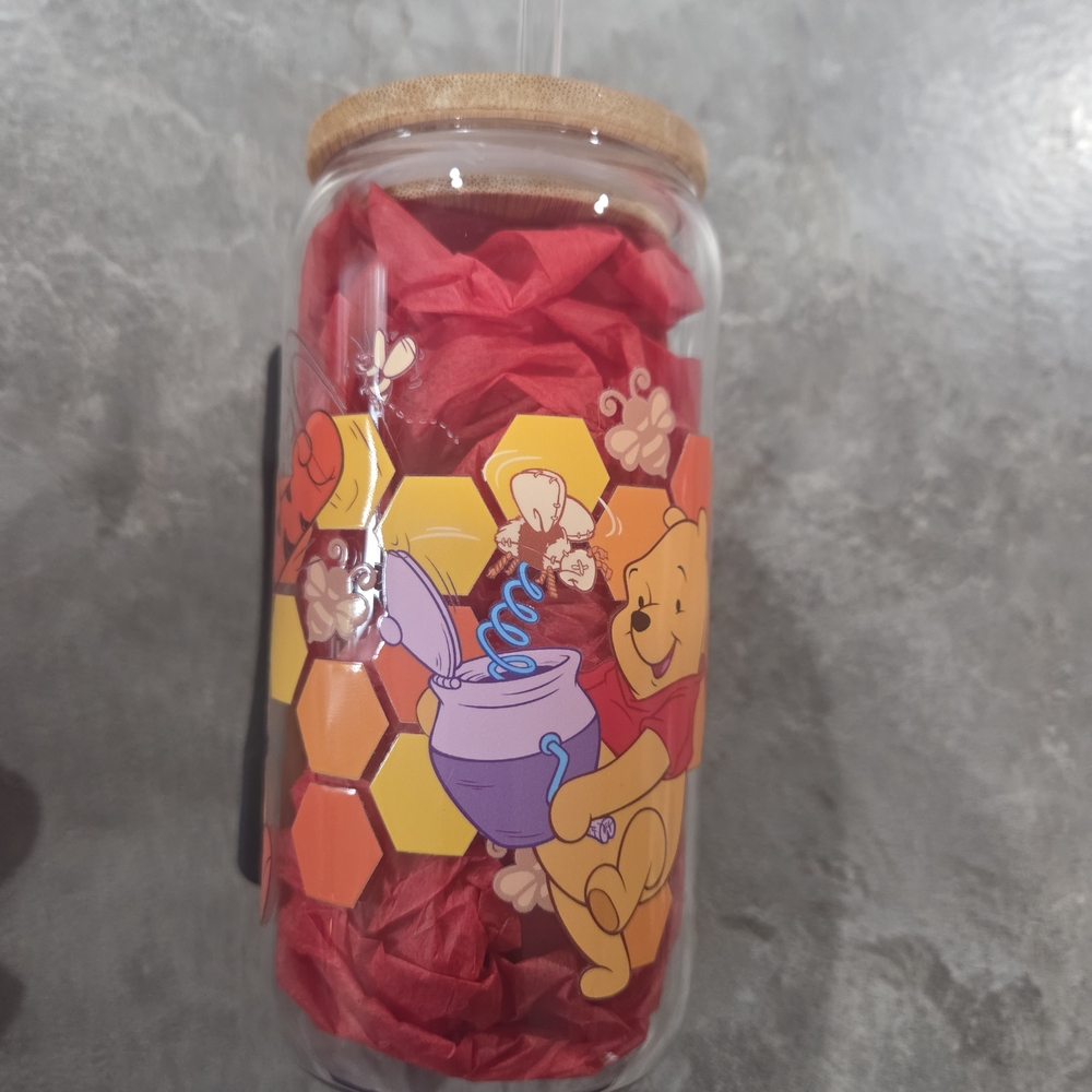 Winnie the Pooh Ice Coffee Glass Tumbler